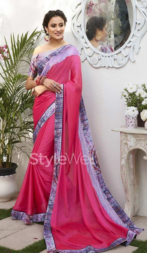 Digital Printed Simple Casual Sarees With Price Heena Style